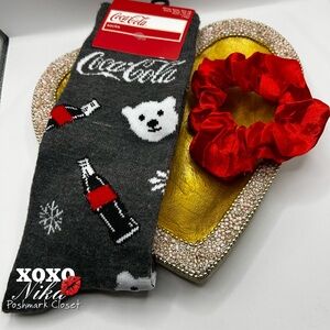 Coca Cola Crew Socks and Scrunchie Set